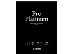 Canon Paper: Photo Quality Sheets | Paper: Specialty | 8.5x11 Pro Platinum High Gloss 20 Sheets