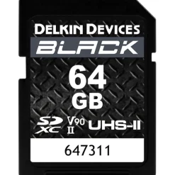 Delkin Sd Secure Digital | 64GB BLACK UHS-II SDHC Memory Card