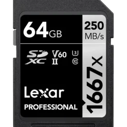 Lexar Sd Secure Digital | 64GB 1667X Professional SDHC Card