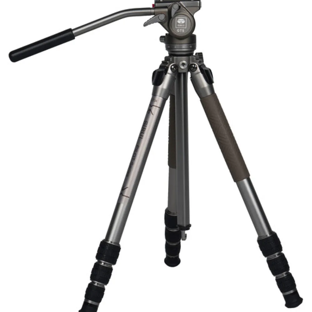 Sirui Tripods / Heads | GT04 Pilot Series Tripod with GT5 Fluid Head Metallic Gray