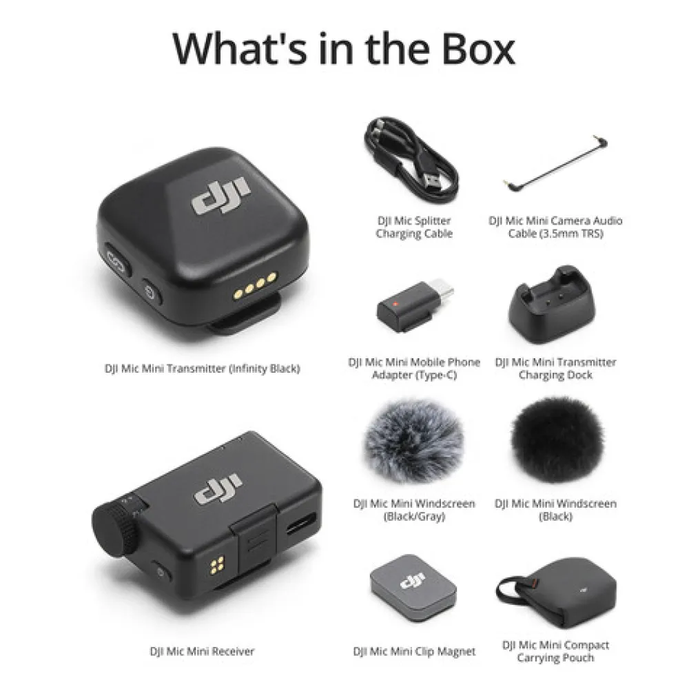 DJi Microphones / Headphones / Speakers | Mic Mini Compact Wireless Microphone System for Camera & Smartphone