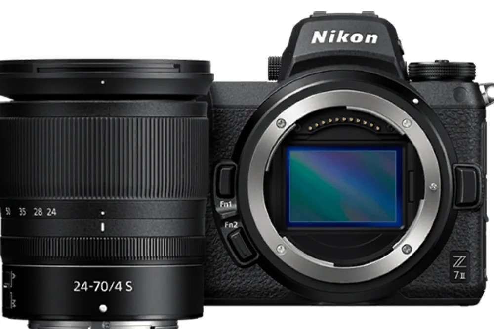 Nikon Mirrorless Cameras Only | Interchangeable Lens Cameras | Z7II with 24-70mm f4 Lens + Lexar 128GB 1667x Pro Lexar Card + Lens Pen
