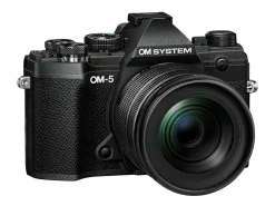OM System Interchangeable Lens Cameras | Mirrorless Cameras Only | OM-5 Mirrorless Camera with 12-45 lens Black +BLS-50 Battery + Lexar 128GB 1667x