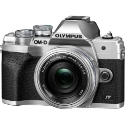 OM System Interchangeable Lens Cameras | Mirrorless Cameras Only | OM-D E-M10 MarkIV 14-42mm Silver