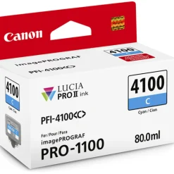 Canon Ink: Pro Printers | PFI-4100 Cyan Pigment Ink Tank (80mL)