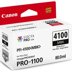 Canon Ink: Pro Printers | PFI-4100 Matte Black Pigment Ink Tank (80mL)