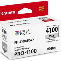 Canon Ink: Pro Printers | PFI-4100 Photo Grey Pigment Ink Tank (80mL)