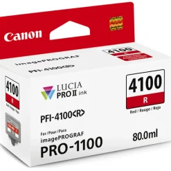 Canon Ink: Pro Printers | PFI-4100 Red Pigment Ink Tank (80mL)