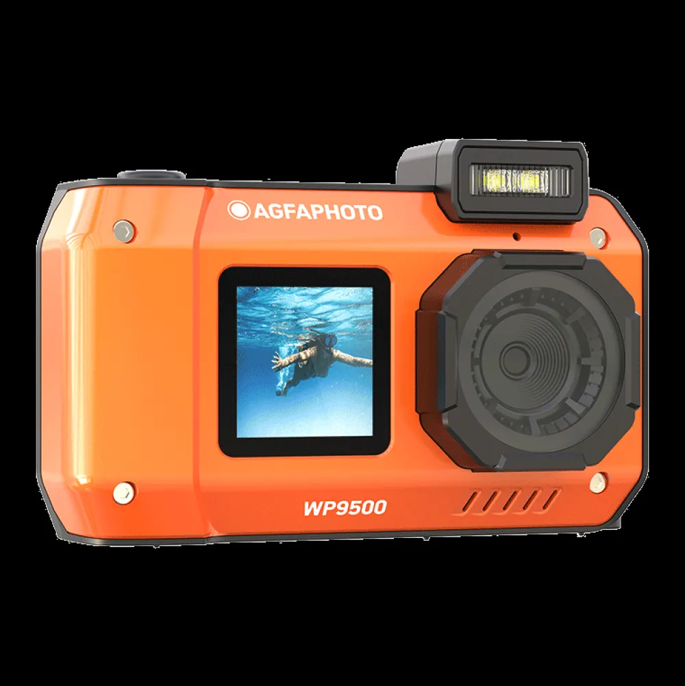 AgfaPhoto Point And Shoot Cameras | Realishot WP9500 Compact Digital Camera (Orange)