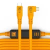 TETHER TOOLS Cables / Cords / Remotes | USB-C to USB-C 31' (9.4m) Straight to Right Angle Cable Orange