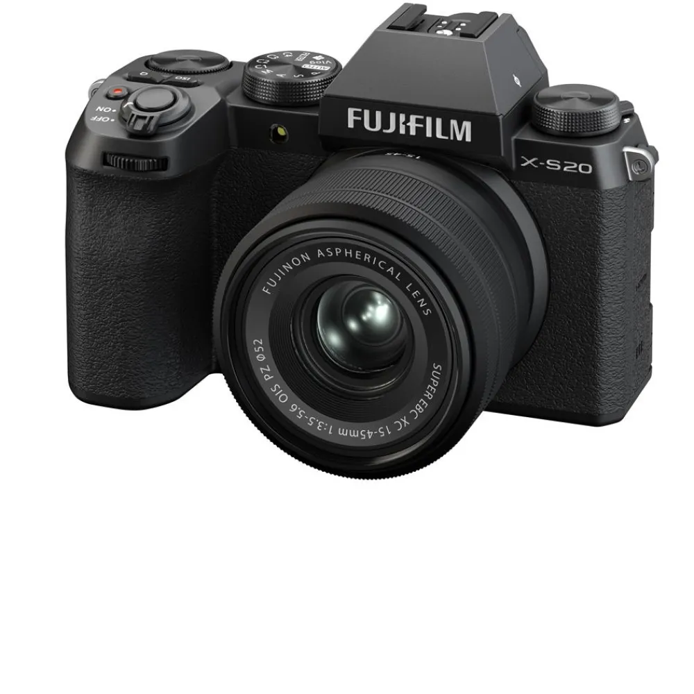 Fujifilm Mirrorless Cameras Only | X-S20 Body w/XC15-45F3.5-5.6 OIS PZ Lens Black